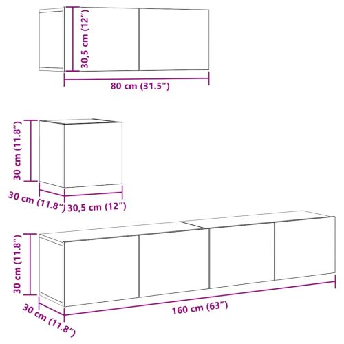 Комплект от 4 части за стенен монтаж на телевизора