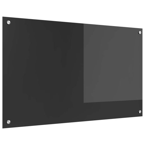 Кухненски заден панел Тъмен сив 100 x 60 cm закалено стъкло