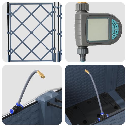 Градинска саксия 5 pcs Сив 120 x 120 x 125,5 см Стомана