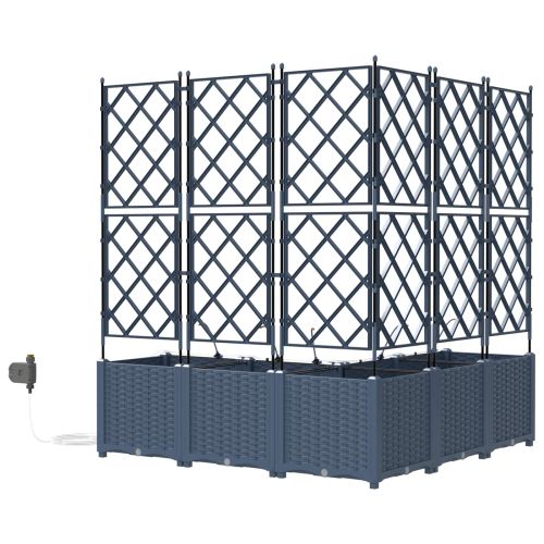 Градинска саксия 3 pcs Сив 120 x 40 x 126 см Пластмаса