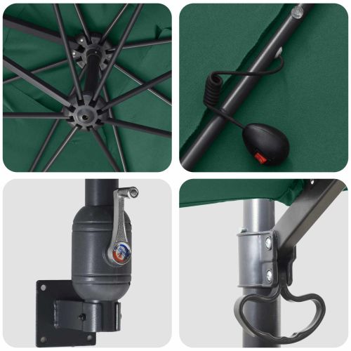 Градински парасол Зелен 248,5 x 247,5 x 160 см