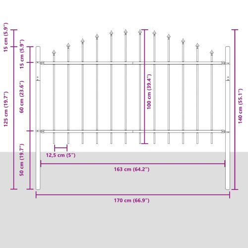 Градска ограда Woerden Сив 170 x 140 см