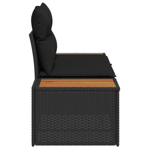 Градински диван Черно 184 x 62 x 85см полиратан