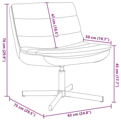 Въртящ се стол Кафяво 63 x 75 x 76 см Антично PU