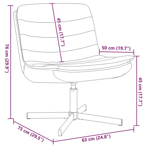 Въртящ се стол Крем 63 x 75 x 76 см текстил
