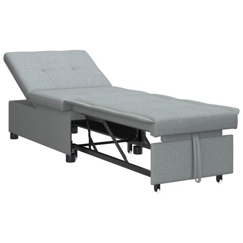 Разтегателен диван с матрак Светлосиво 194 x 50 x 82 см текстил