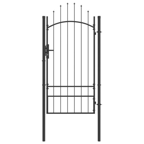 Градинска врата с заключване Сив 200 x 100 cm Стомана
