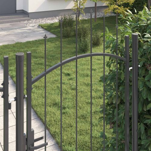 Градинска врата с заключване Сив 200 x 100 cm Стомана