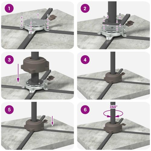 Основа за чадър Сребрист 23 x 14 x 6 см
