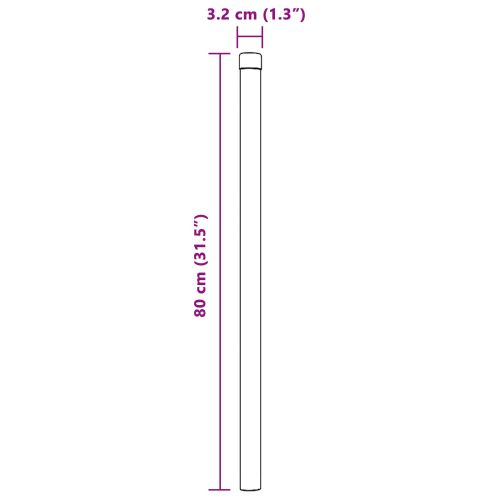 Стълб за ограда. 2 pcs Сребрист 80 cm Прахово покритие стомана