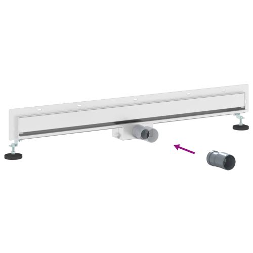 Стенен душов отвод Сребрист 90 cm Неръждаема стомана 304