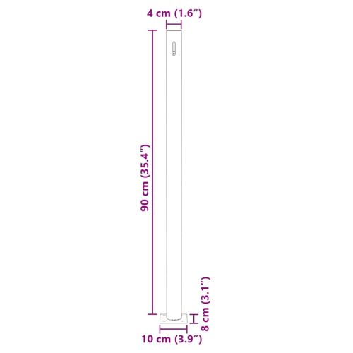 Прибираща се странична тента, 140х300 см, черна