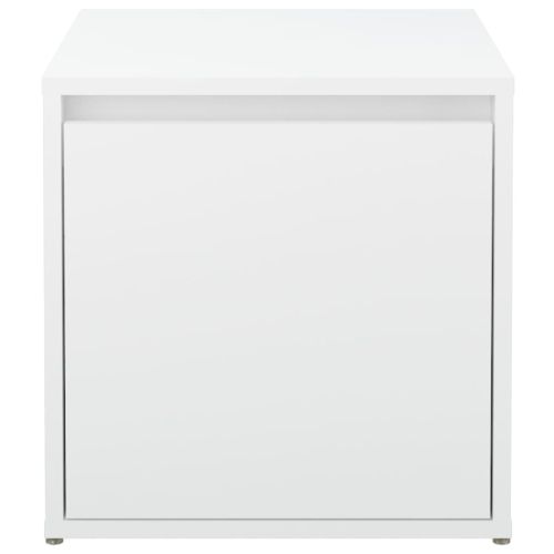 Кутия с чекмедже, бяла, 40,5x40x40 см, инженерно дърво