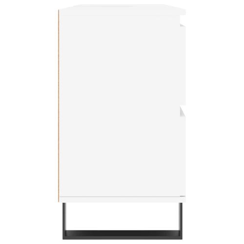 Шкаф за баня, бял, 80x33x60 см, инженерно дърво