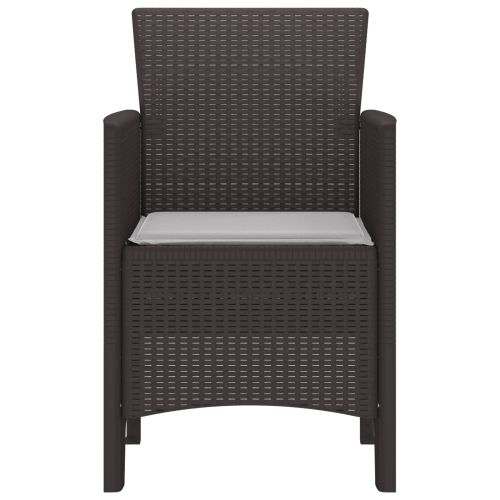 Градински стол 2 pcs Кафяво 53 x 49 x 85 см Полипропилен