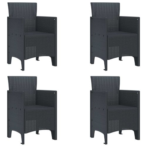 Градински стол 4 pcs Антрацит 53 x 49 x 85 см Полипропилен