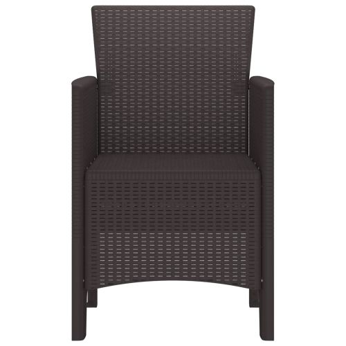 Градински стол 4 pcs Кафяво 53 x 49 x 85 см Полипропилен
