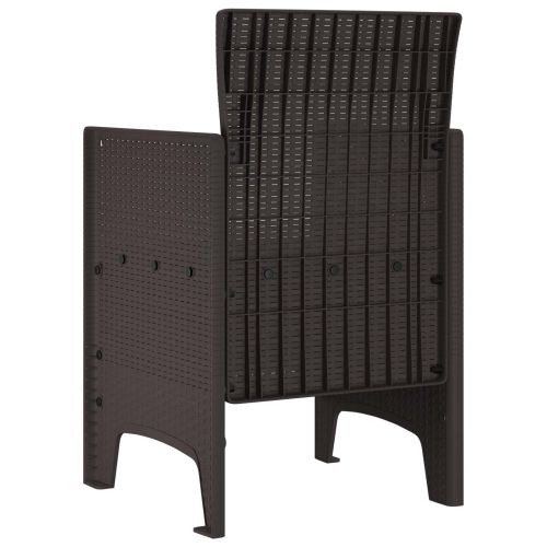Градински стол 4 pcs Кафяво 53 x 49 x 85 см Полипропилен