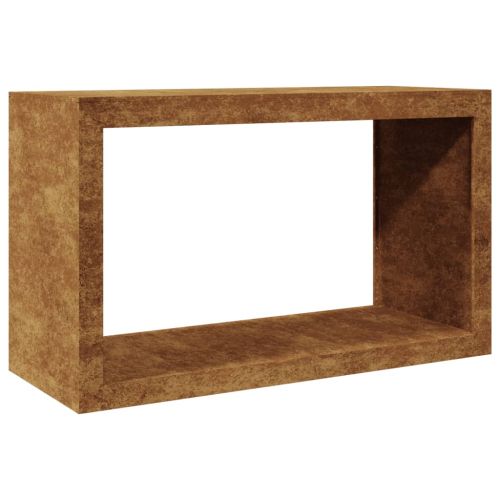 Стойка за дърва за огрев 100x40x60 cm Патинираща стомана