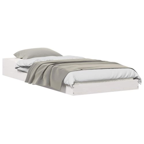 Рамка за легло Бяло 90 x 200 cm Солидно борово дърво