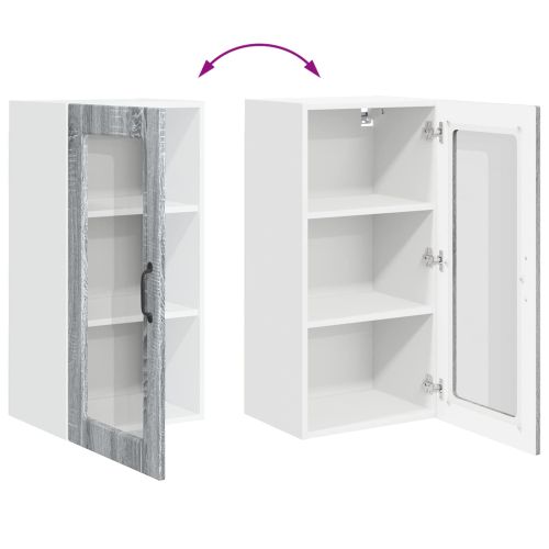 Кухненски шкаф 2 pcs Сив Сонома 40 x 31 x 80 см Инженерно дърво