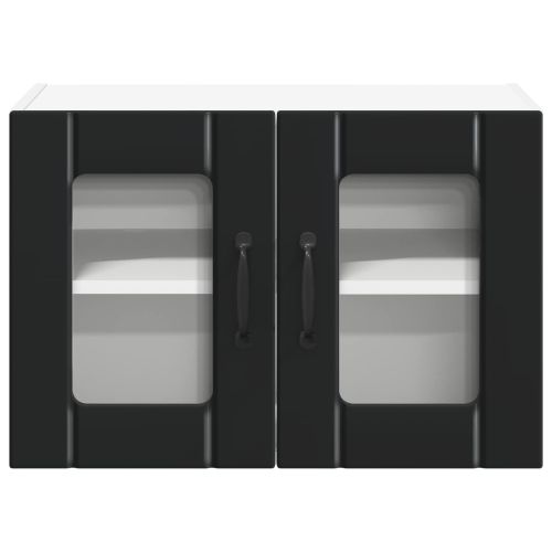 Кухненски шкаф 2 pcs Черно 60 x 31 x 40 см Инженерно дърво