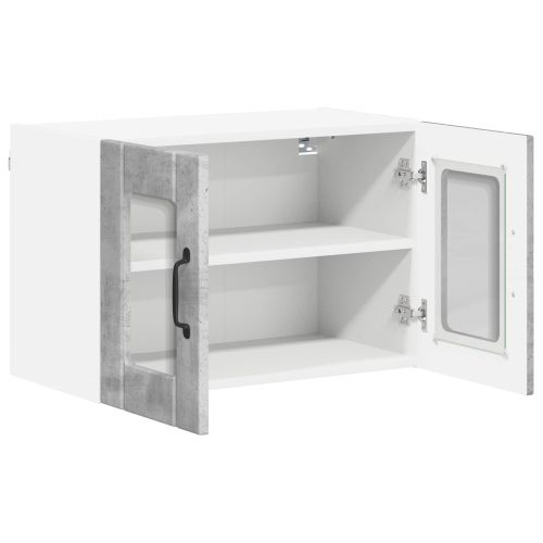 Стенен стъклен шкаф Lucca 2 pcs Бетонно сиво 60 x 31 x 40 см