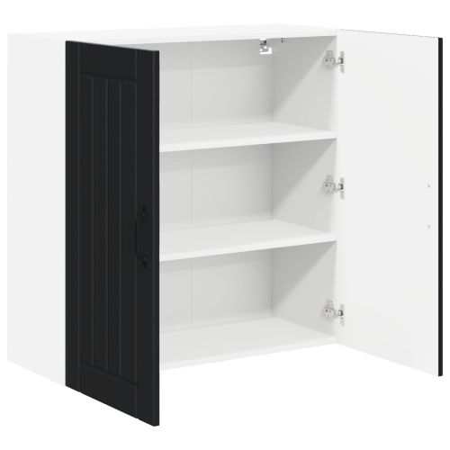 Стенен шкаф LUCCA Черно 80 x 31 x 80 см Инженерна дървесина