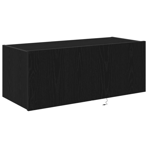 TV стенен шкаф 80 x 35 x 31 cm Черния дъб Инженерна дървесина