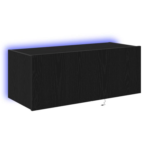 TV стенен шкаф 80 x 35 x 31 cm Черния дъб Инженерна дървесина