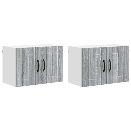 Кухненски стени шкафове 2 pcs Сив Сонома 60 x 31 x 40 см