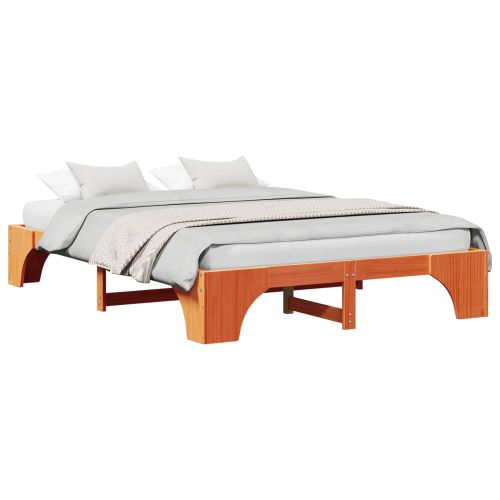 Рамка за легло Кафяво с восъчно покритие 140 x 200 cm