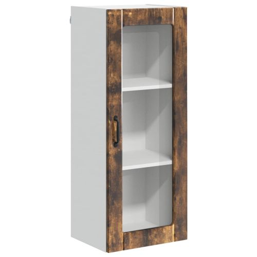 Стенен стъклен шкаф LUCCA Опушен дъб 40 x 31 x 100 см