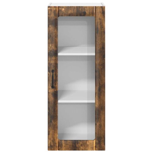 Стенен стъклен шкаф LUCCA Опушен дъб 40 x 31 x 100 см