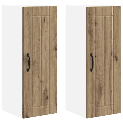 Кухненски шкаф 2 pcs Дъб 30 x 31 x 80 см Инженерно дърво
