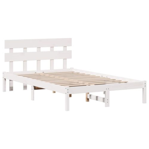 Рамка за легло Бяло 120 x 200 cm Масивна борова дървесина