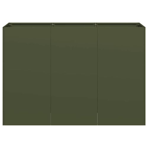 Кашпа, маслиненозелена, 120x40x80 см, студеновалцувана стомана