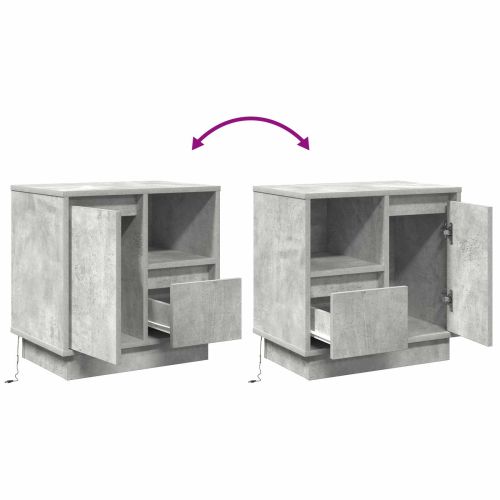 Нощен шкаф Циментено сиво 50 x 34,5 x 50 см. Инженерно дърво
