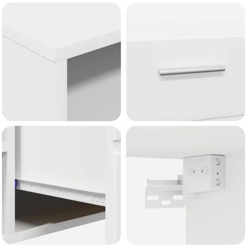 Комплект ТВ шкаф с чекмедже с рафт FLORIN Бяло Инженерно дърво