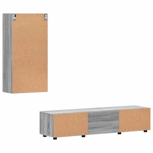 Комплект ТВ шкаф с чекмедже FLORIN Сив Сонома Инженерно дърво