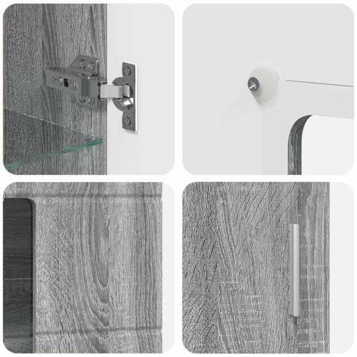 Комплект ТВ шкаф с чекмедже FLORIN Сив Сонома Инженерно дърво