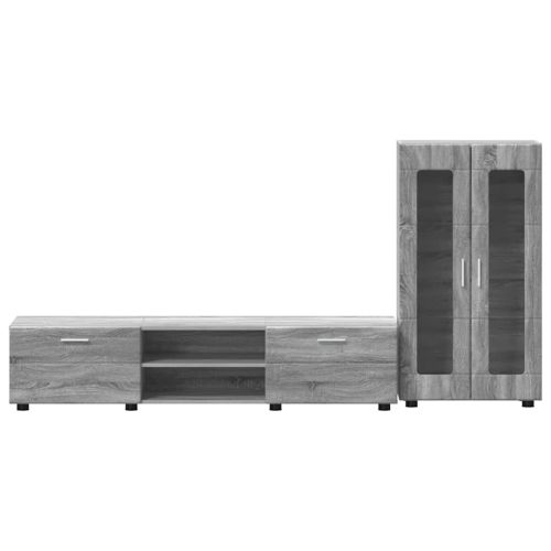 Комплект ТВ шкаф с чекмедже FLORIN Сив Сонома Инженерно дърво