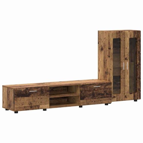 Комплект ТВ шкаф с чекмедже FLORIN Старо дърво Инженерно дърво