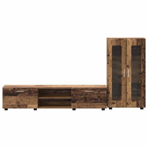 Комплект ТВ шкаф с чекмедже FLORIN Старо дърво Инженерно дърво
