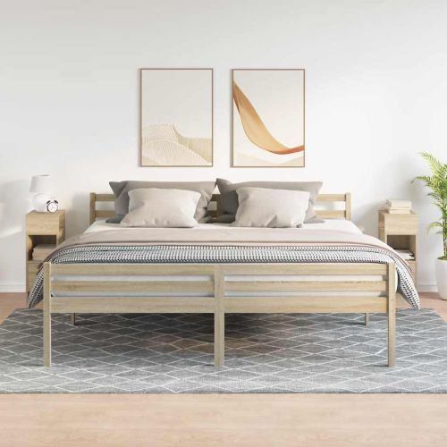 Нощни шкафчета, 2 бр, с чекмедже, дъб сонома, 25x31x66 см