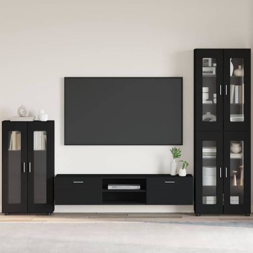 Служебен шкаф FLORIN Черно 55,5 x 29 x 103 см Инженерно дърво