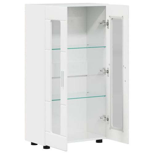 Служебен шкаф с рафт FLORIN Лъскаво бяло 55,5 x 29 x 103 см