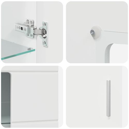 Служебен шкаф с рафт FLORIN Лъскаво бяло 55,5 x 29 x 103 см