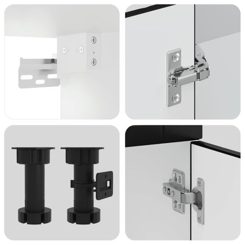 Комплект кухненски шкафове от 8 части "Porto", черно инженерно дърво