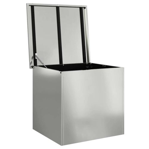 Кутия за съхранение на открито Сребрист 55 x 50,5 x 50 см